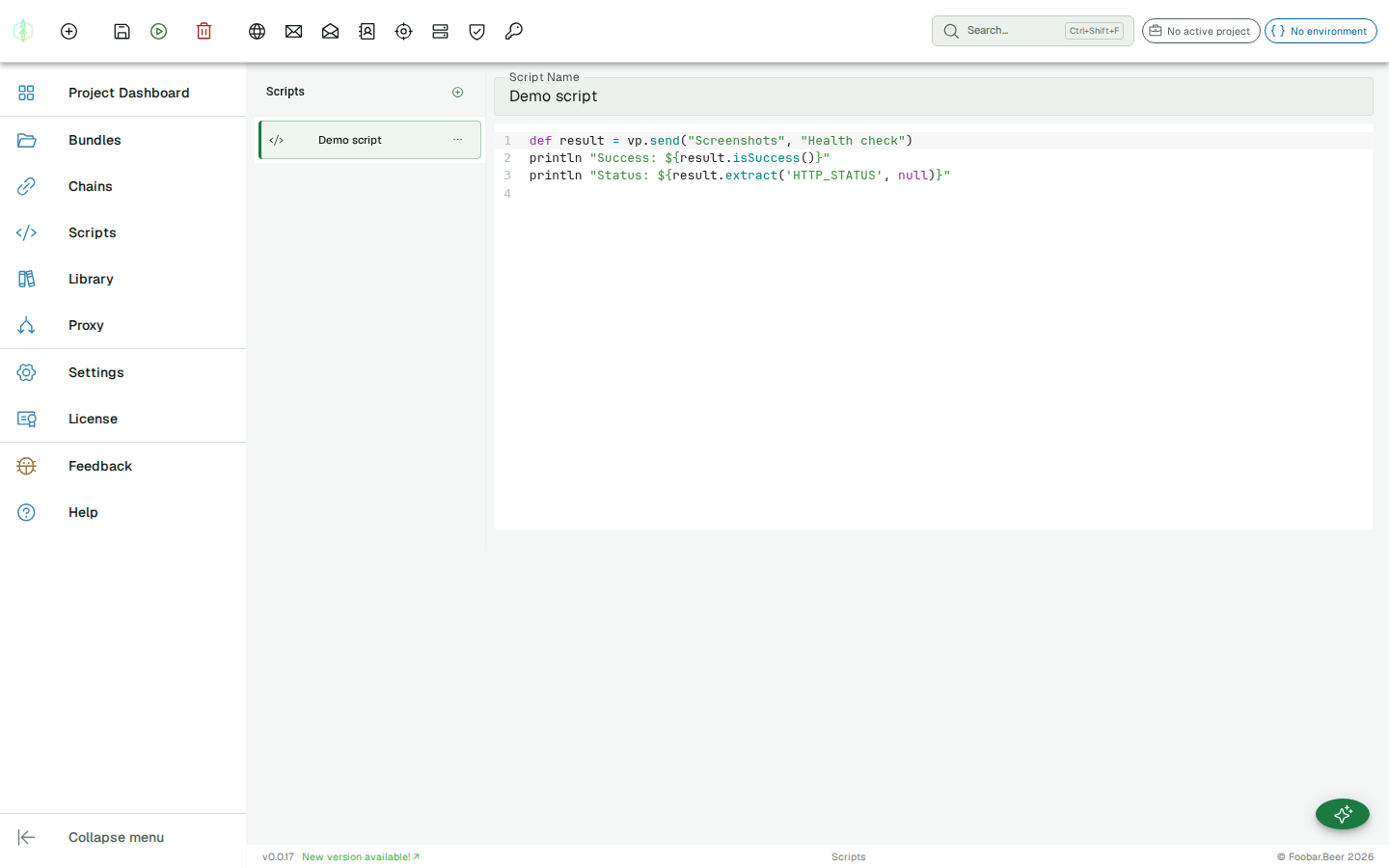 CodeMirror Groovy script editor with syntax highlighting in the Scripts view